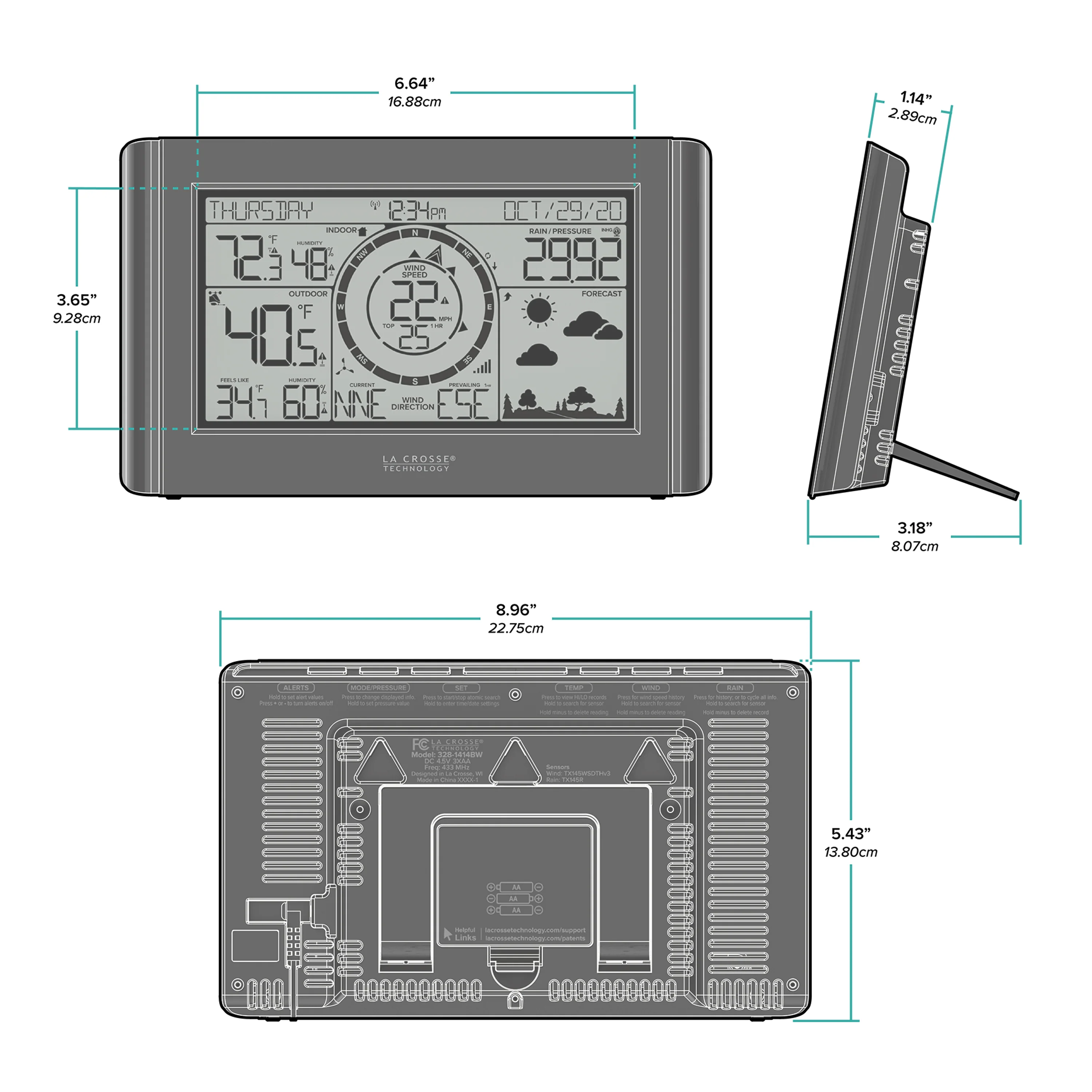 328-11707 Wireless Professional Weather Station w/ Two Displays - Image 8