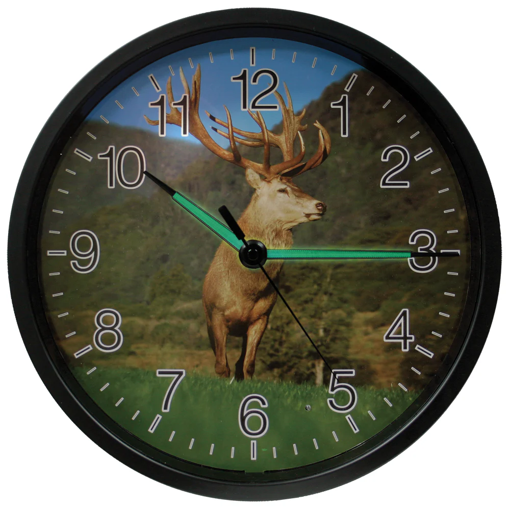 12 inch Wall Clock with Glowing Hands - Elk - Image 2