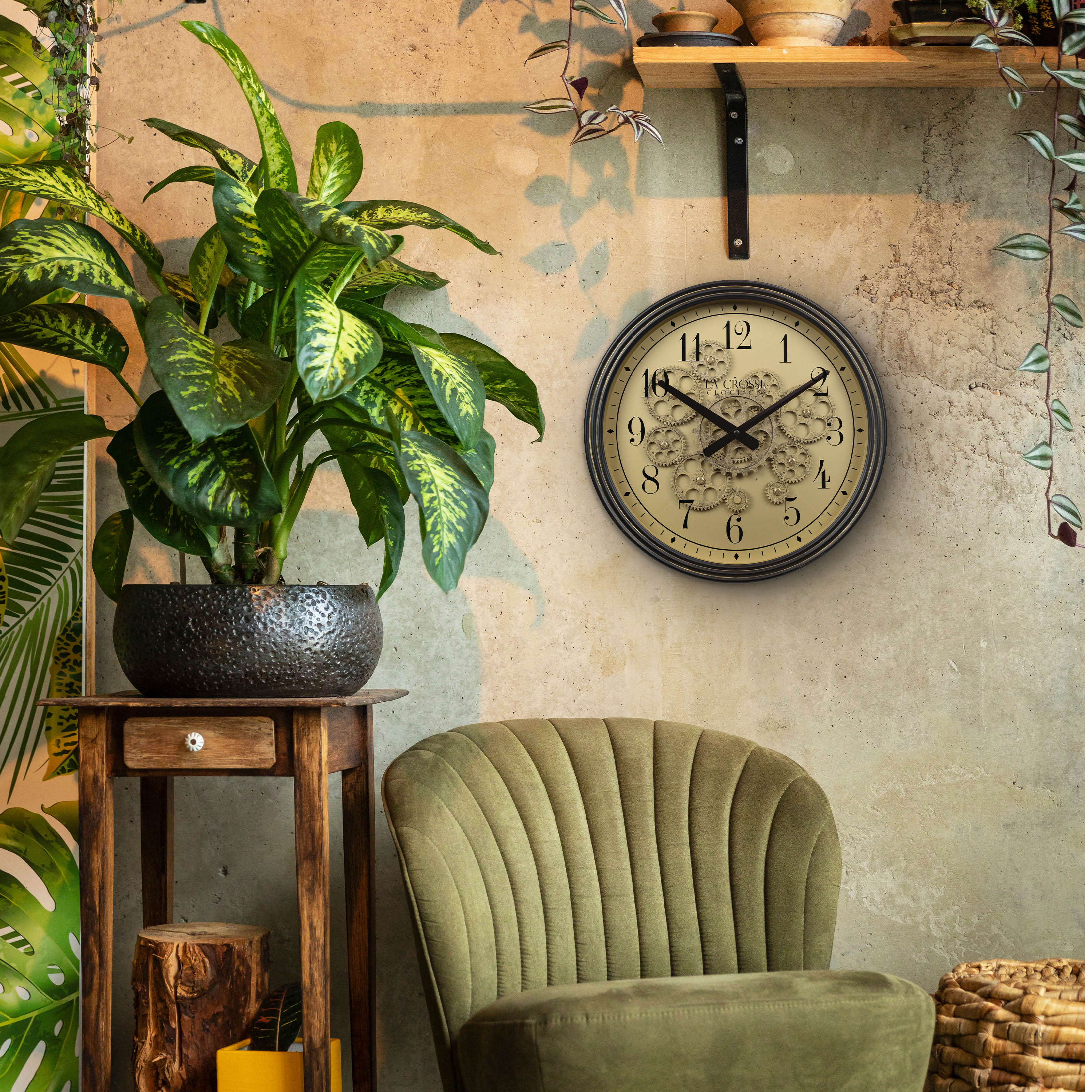 404-3439 15-inch Moving Gears Wall Clock - Image 5