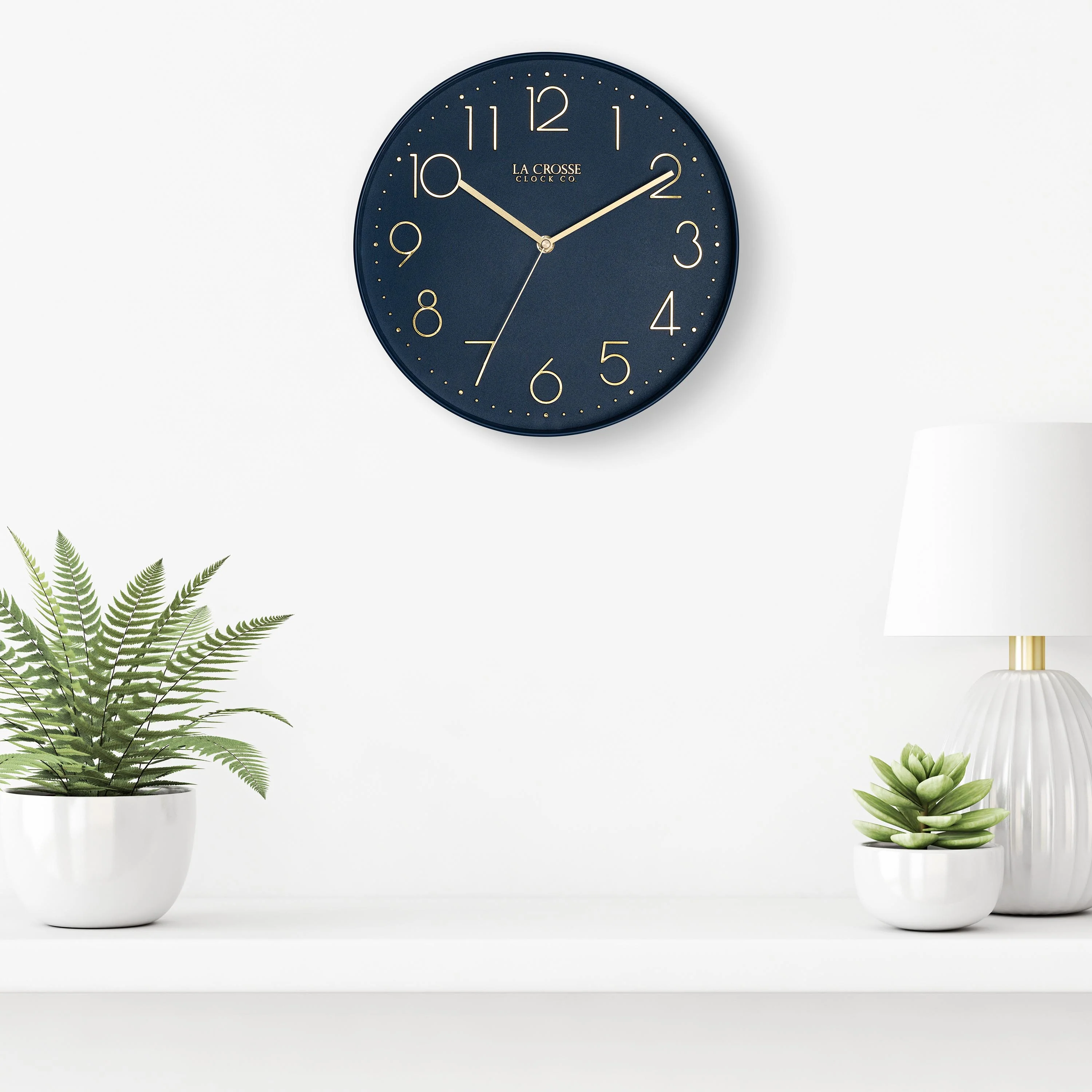 404-3831NB 12-inch Paxton Wall Clock - Navy Blue, with Silent Sweep - Image 7