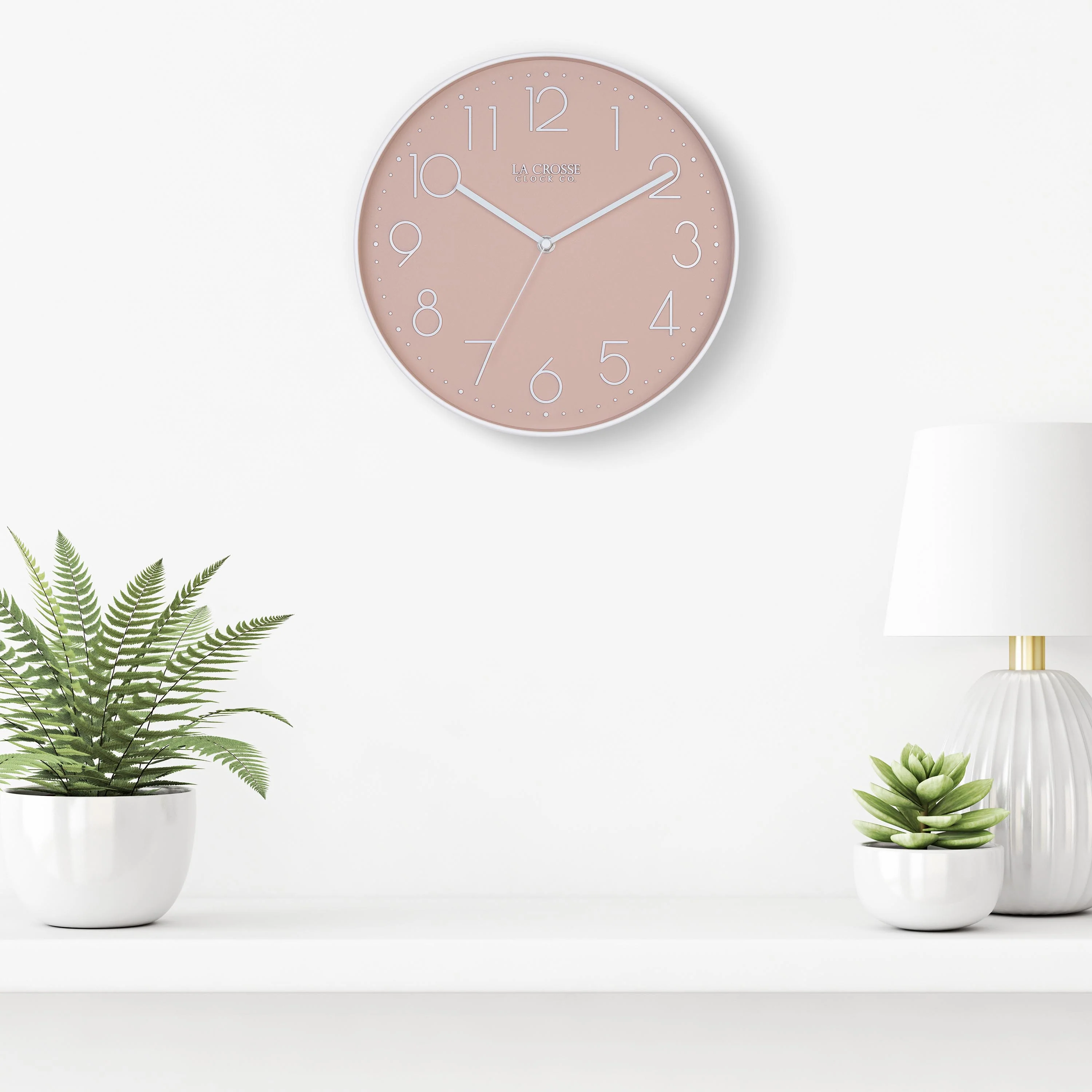 404-3831P 12-inch Paxton Wall Clock - Peach, with Silent Sweep - Image 7