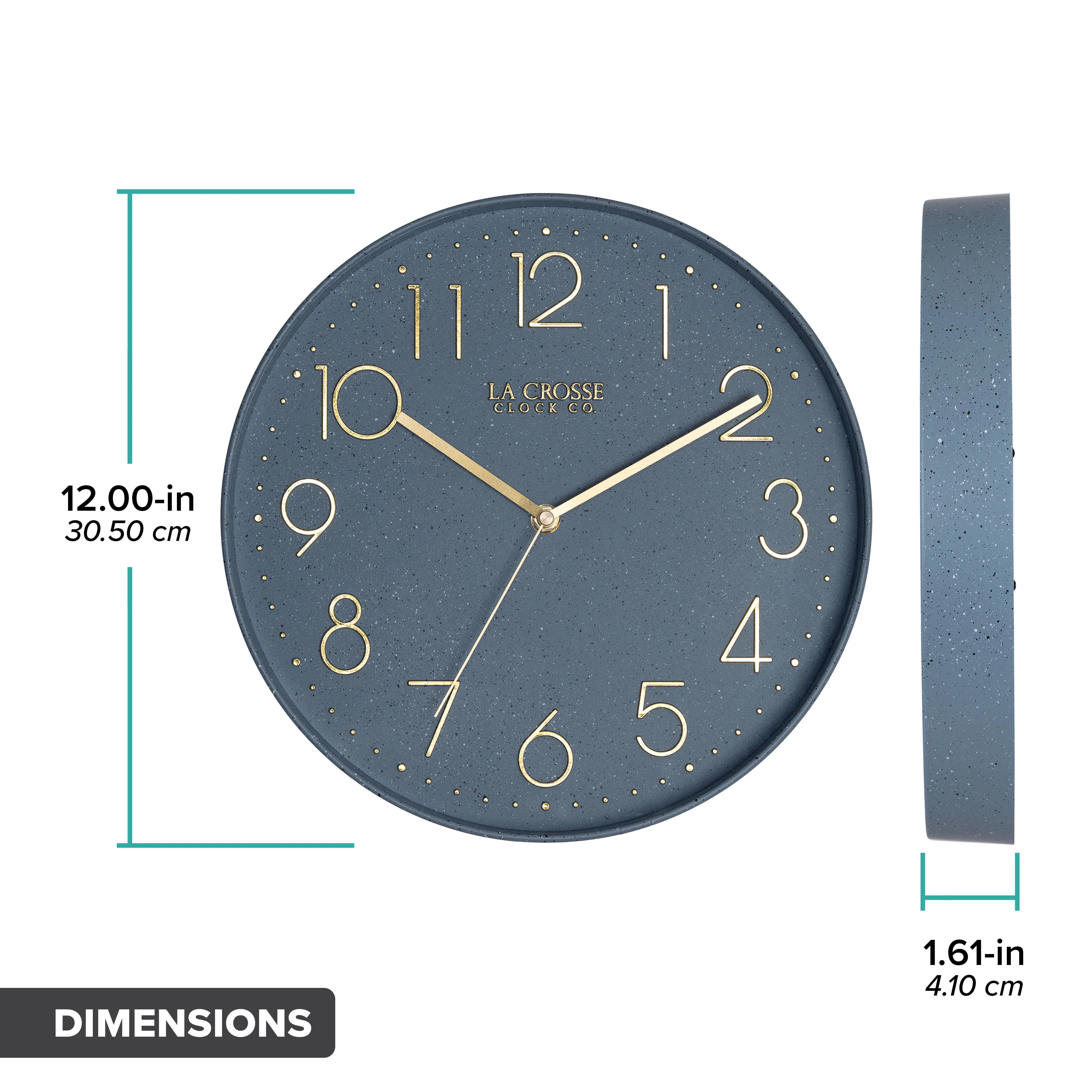 404-3831SP 12-inch Paxton Wall Clock - Speckled, with Silent Sweep - Image 8