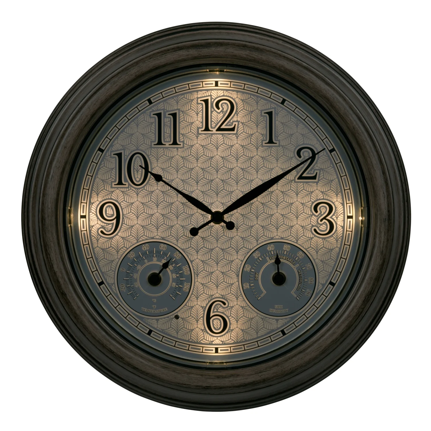 435-3239 15.5-inch Lighted Dial Clock with Temp and Humidity - Image 3