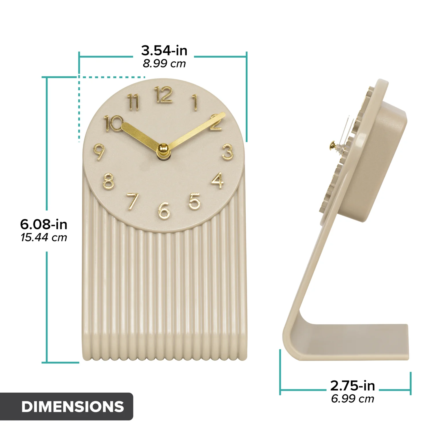 437-3015SW Grooves Tabletop Clock - Soft White - Image 8
