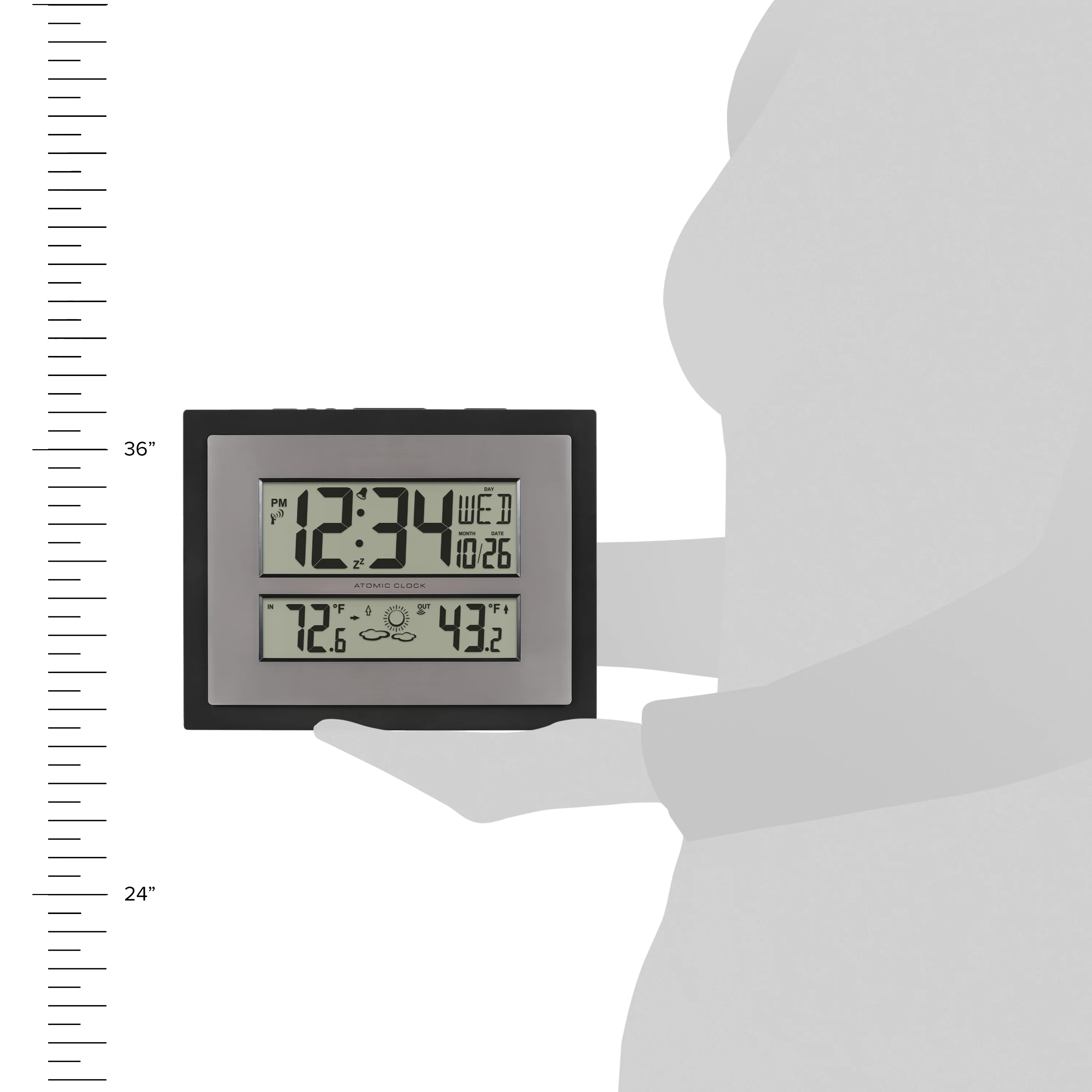 512-1422BK Atomic Digital Wall Clock - Image 6