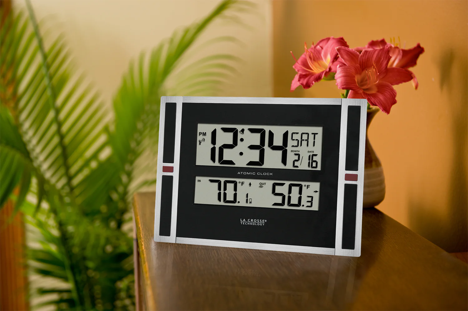 513-149V2 Atomic Digital Wall Clock with Indoor/Outdoor Temperature - Image 3