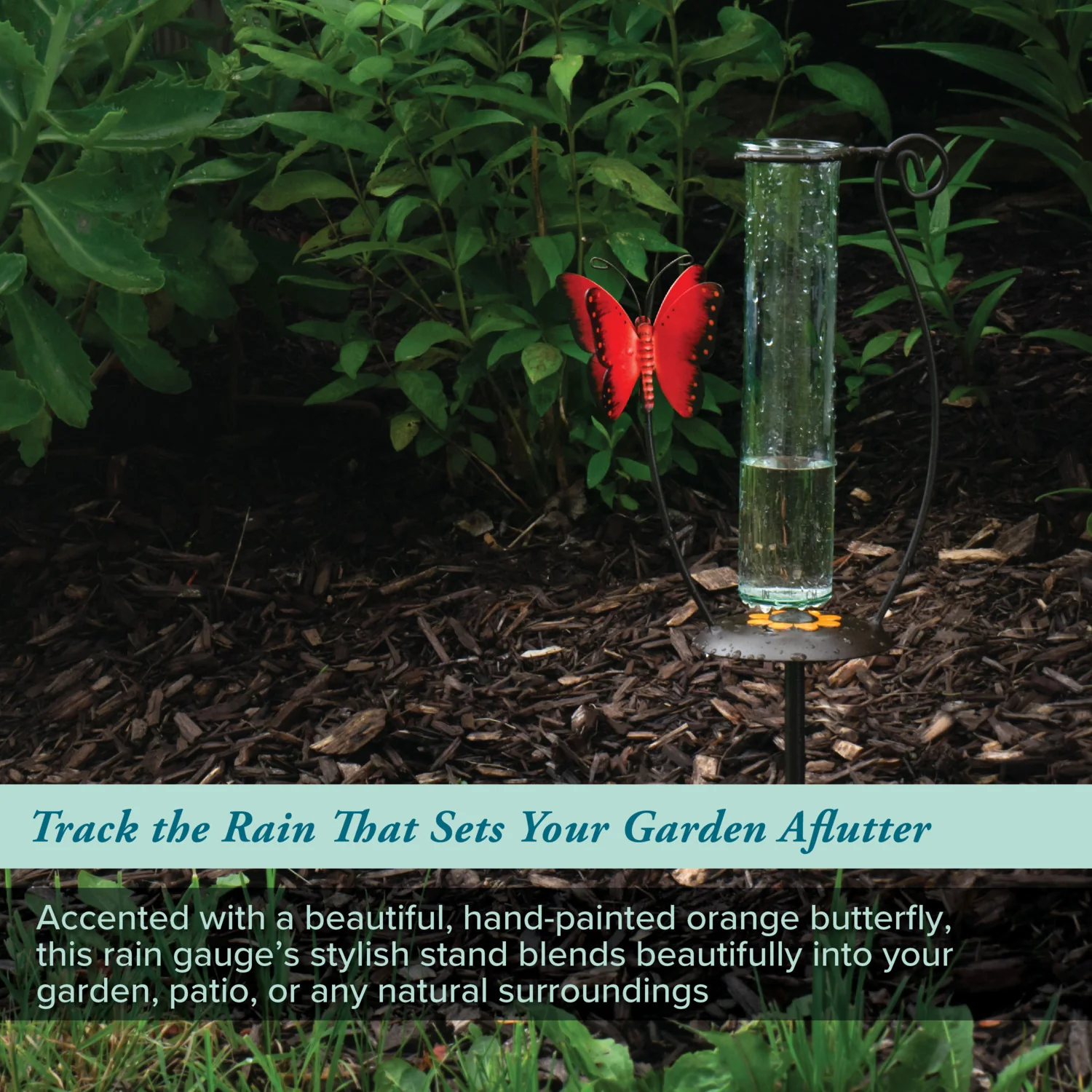 704-13077 Butterfly Rain Gauge - Orange - Image 7