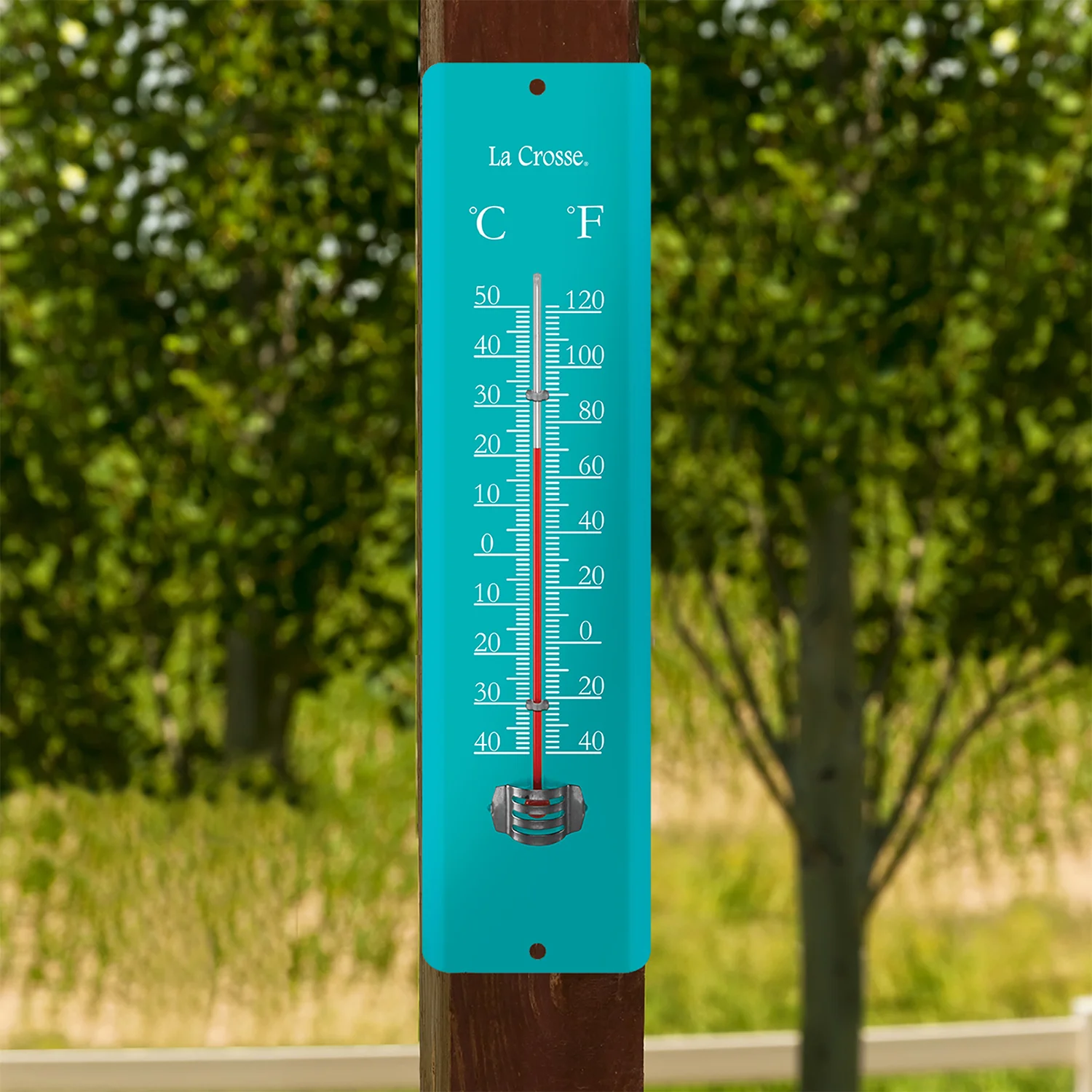 Blue 11.5 inch Metal Thermometer - Image 2