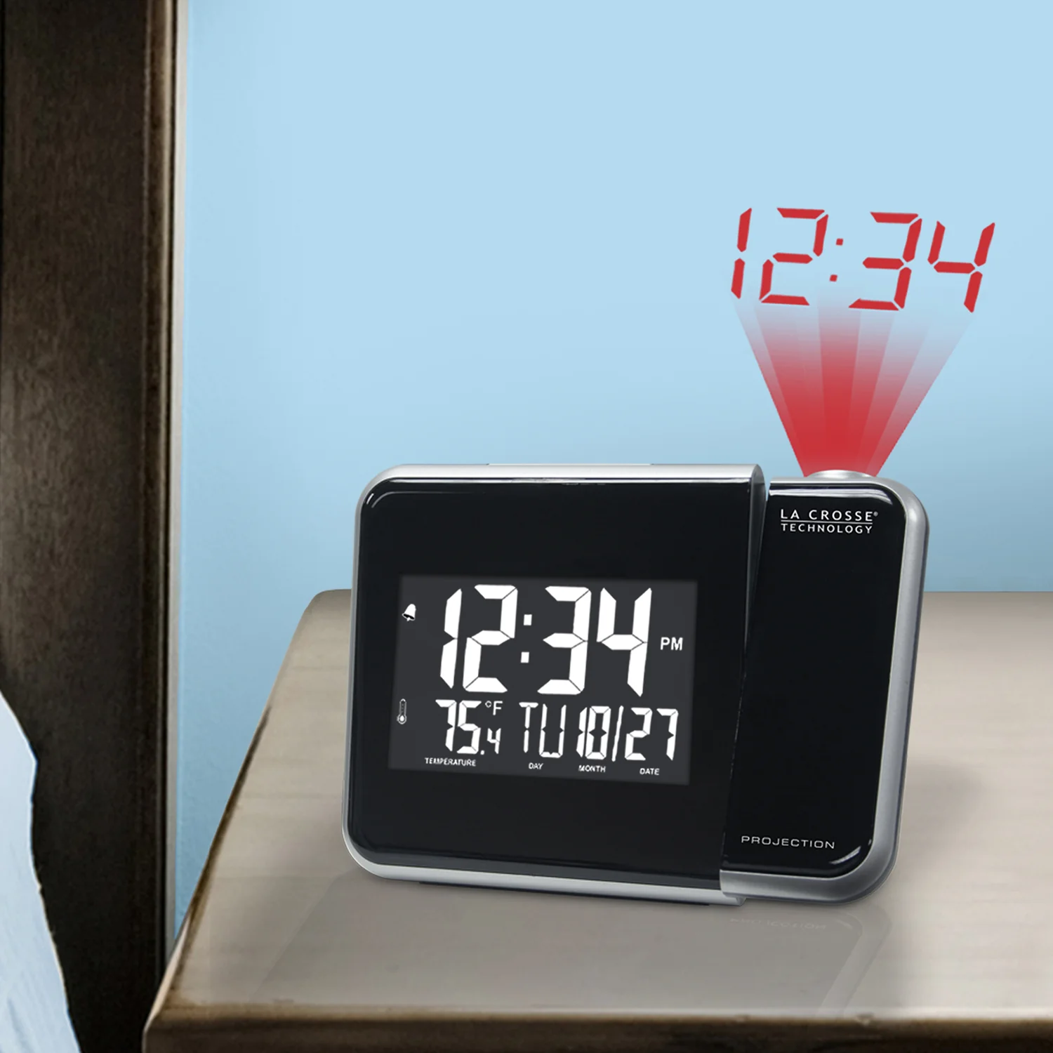 Projection Alarm Clock with Indoor Temperature - Image 2