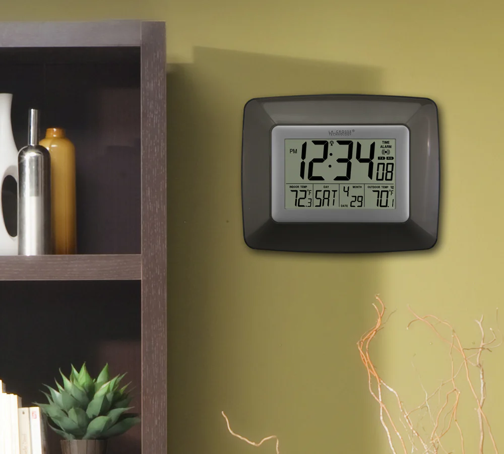 Atomic Digital Wall Clock  with Indoor/Outdoor Temperature - Image 3